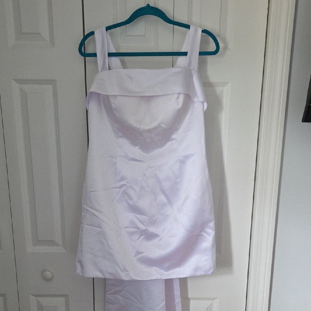 White Satin Strap Dress